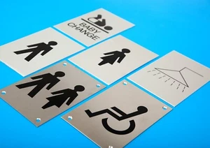 Stainless Steel 100 x 150mm Door Signs Passenger Boat Narrow Boat Marine Signs - Picture 1 of 6