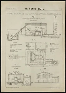 1907 - Plan de l'usine d'incinération des gadoues de la ville de Brünn Autriche - Foto 1 di 3