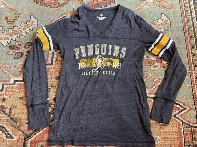 Pittsburgh Penguins Long Sleeve Shirt Juniors Size Large Hockey NHL - Image 1 of 4