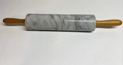 VTG Marble Rolling Pin! Beautiful White & Gray EUC Heavy - Image 1 of 4