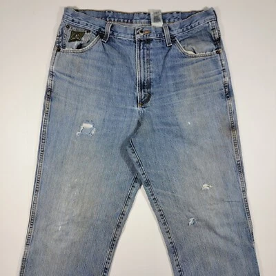 Cinch Men's Denim Blue Jeans Green Tab Distressed EDI LOCKER STOCK 35x34 - Image 1 of 4