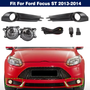 Set Front Bumper Fog Light+Harness Bulbs Kit +Covers For Ford Focus ST 2013-2014 - Picture 1 of 13