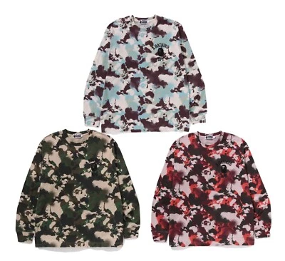 A BATHNIG APE Men's MAP CAMO RELAXED FIT L/S TEE 1L30111001 z - Image 1 of 4