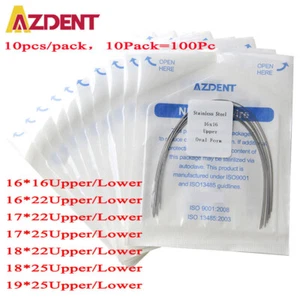 10 Bolsas AZDENT Dental Ortodoncia Arco Cables Acero Inoxidable Rectangular Ovalados de - Imagen 1 de 27