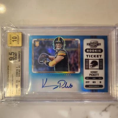 2022 Panini Contenders Optic #127b Kenny Pickett Teal (BGS 9.5 / Auto 10 ) #/30 - Image 1 of 2