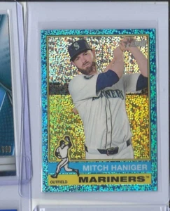 2025 Topps Heritage Blue Sparkle Mitch Haniger Mariners No 28 - Picture 1 of 2