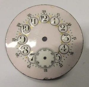 Quadrante cartuche 4,1 cm rosa per orologio da tasca - Foto 1 di 4