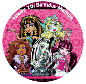 1 x Monster High 19cm round personalised cake topper edible image - Picture 1 of 1