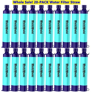 20xWater Filter Straw-Water Filtration Purifier Device-Portable Outdoor Drinking - Picture 1 of 9