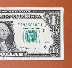 1986 January 2 (F 19860102 A) Birthday Note $1 One Dollar Bill - Picture 1 of 3