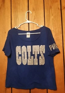 Damen-Shirt Größe XS Victoria's Secret PINK Indianapolis Colts Glitzer  - Bild 1 von 5