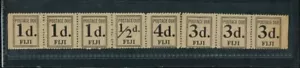 Fiji Postage Dues Complete Strips of 8 of the 1st Issue SG D1-5 CV L18,000 - Picture 1 of 1