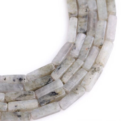 10 Strand 4x13mm Natural Labradorite Stone Tube Cuboid Loose Beads Jewelry 15" - Image 1 of 4