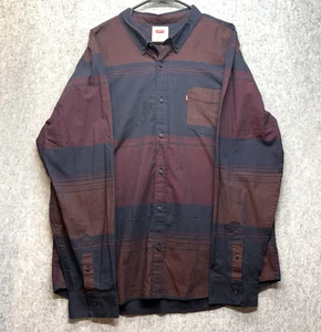 VTG Levi's XXL Button Down Long Sleeve Dark Blue & Maroon Shirt Red Tab - Picture 1 of 12