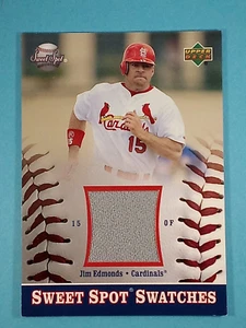 2002 Upper Deck Swatches Jersey Relic Jim Edmonds Cardinals #S-JE ⚾ - Picture 1 of 8