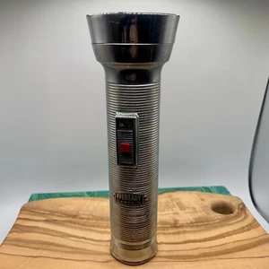 Vintage EveReady Captain Chrom gerippte Taschenlampe getestet funktioniert Union Carbide - Bild 1 von 6