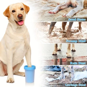 Nettoyant pour pattes de chien, laveuse, tasse de lavage des pieds pour animaux de compagnie - nettoyant pour pieds pour animaux de compagnie convient aux petits chiens moyens - Photo 1/9