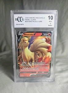 Pokemon TCG Ninetales V 26/192 Ultra Rare SWSH RC 2020 BCCG BECKETT PSA 10 Mint - Picture 1 of 4