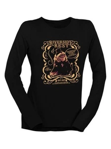 Riverside Rest Vintage Christmas Women's Long Sleeve - Picture 1 of 10