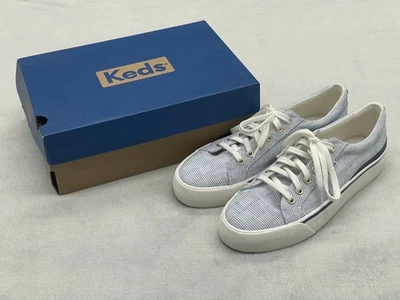 Keds Jump Kick Duo Cross Women’s Sneakers Size 9 Blue Stripe Canvas Shoes - Image 1 of 4