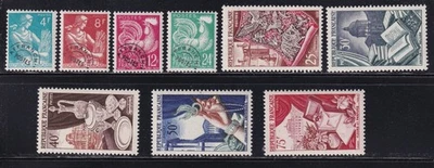 MATT'S STAMPS FRANCE #707-#715 COMMEMORATIVE ISSUES OF 1954, MH CV$56 - Image 1 of 3