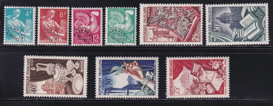 MATT'S STAMPS FRANCE #707-#715 COMMEMORATIVE ISSUES OF 1954, MH CV$56 - Image 1 of 3