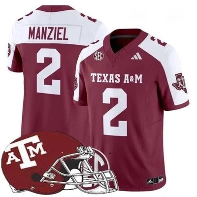 Jersey HOMBRE Todo Cosido Johnny Manziel Aggies Granate Alterna Foto 1 de 3