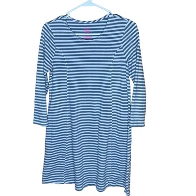 Faded Glory Gray White Striped Girls Dress XL - Image 1 of 4