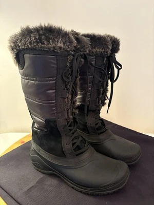 The Northface Women Shellista Faux Fur Black Nylon Lace up Winter Boots size 8 - Image 1 of 4
