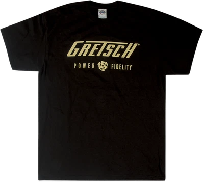 Gretsch Guitars Power & Fidelity Men's Tee Logo T-Shirt, Black, XXL (2XL) - Image 1 of 2