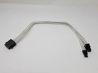 Premium Sleeved 8 (6+2) Pin PCI-e GPU Power Extension Cable White 18" - Image 1 of 3