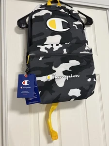 Champion Black White Yellow Camo Backpack with Logo Style CHY1017-014 - Picture 1 of 5