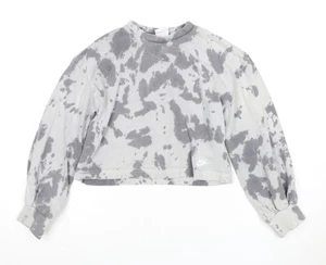 Nike Girls' Grey Tie-Dye Sweatshirt, Size 8, Pullover - Picture 1 of 12