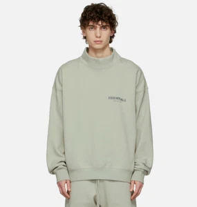 Essentials Fear of God Pull-Over Mockneck Sweatshirt Mens Medium Concrete NEW ☑️ - Picture 1 of 5