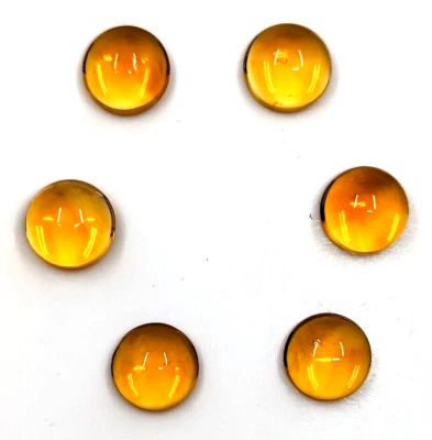 Lot 7mm Citrine Round Cabochons AAA+ Loose 6 Pieces Wholesale - Image 1 of 2