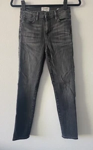 FRAME Le High Straight High-Rise Jeans Washed Black Women's Denim - Size 26 - Picture 1 of 5