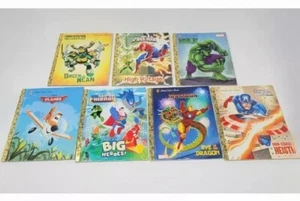 7 Golden Books Ninja Turtles Spiderman Hulk Iron Man Captain America Planes Hero - Bild 1 von 20