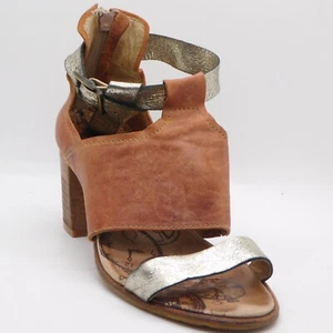 Dkode Footwear Distressed Leather Sandals Heel Zip Block Heel Open Toe Size 8 - Picture 1 of 11