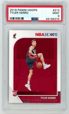 Tyler Herro Miami Heat 2019 Panini Hoops Basketball Rookie Card RC #210 PSA 9