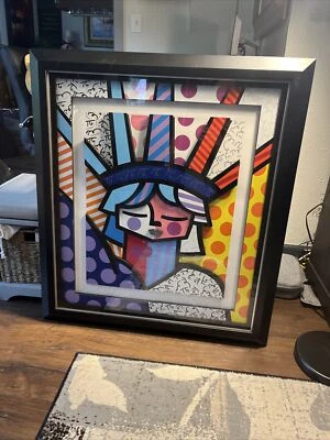 Romero Britto “Free” Mixed Media #442/750 Signed Framed 33.5"x37.5" - Image 1 of 4