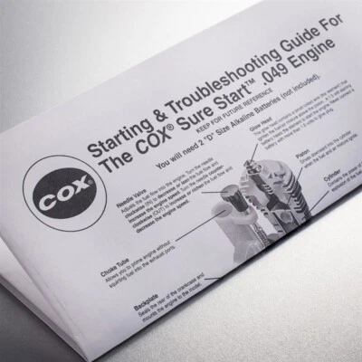 Cox 049 Model Engine Operating Instruction / Guide & Troubleshooting Manual .049 - Image 1 of 2