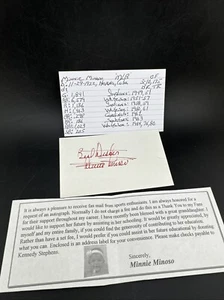 Minnie Minoso Autograph Auto Signed Index Card Chicago White Sox Indians Cubans - Picture 1 of 2