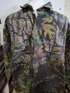 TREBARK CAMO HUNTING LONG SLEEVE SHIRT OAK LEAF BARK PATTERN XL MADE IN USA NICE - Picture 1 of 6