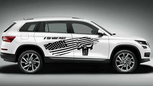 Tribal Punisher Skull Vinyl Decal Graphic Car Truck Hood Side USA - Picture 1 of 2