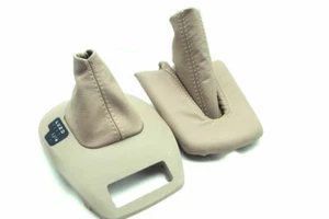 Fits 03-08 BMW M3 Z4 E85 86 Vinyl EBrake Boot & Auto Shift Boot Set OEM Beige - Foto 1 di 4