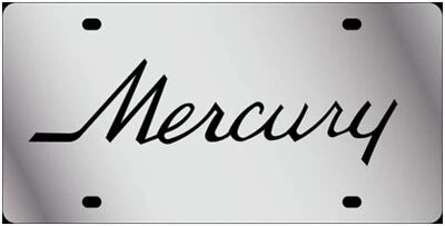 Mercury Script Stainless Steel License Plate (Chrome) - Image 1 of 2