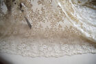 Champagne Floral Wedding Costume Fabric Corded Embroidery Bridal Dress Lace 1 Y