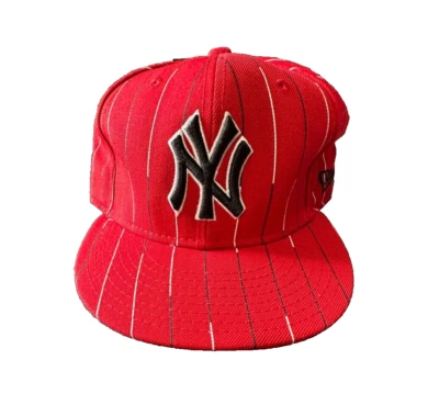 New Era 59Fifty New York Yankees Red Pin Stipe Retro Snapback NEW - Image 1 of 4