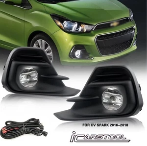For 2016 2017 2018 Chevrolet Spark Fog Light Kit w/ Clear Lens Bezel Wire Switch - Bild 1 von 23