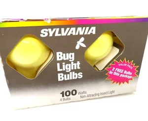 Sylvania 100 Watt Bug Light Bulbs 4 Pack NOS - Picture 1 of 2